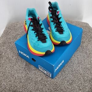 Hoka 8.5 Scuba Blue Dive Pink Athletic Shoes